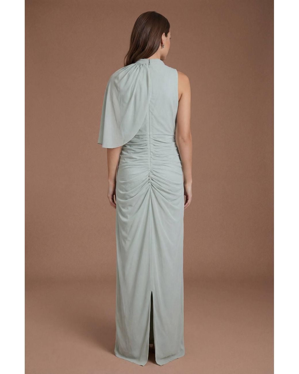 Coast Brown High Neck Drape Contour Collective Bridesmaid Dress