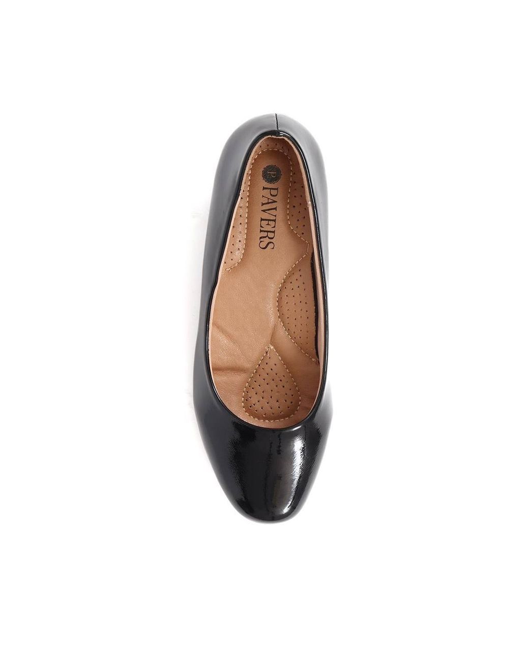 Pavers Black Wedge Heel Slip-On Pumps