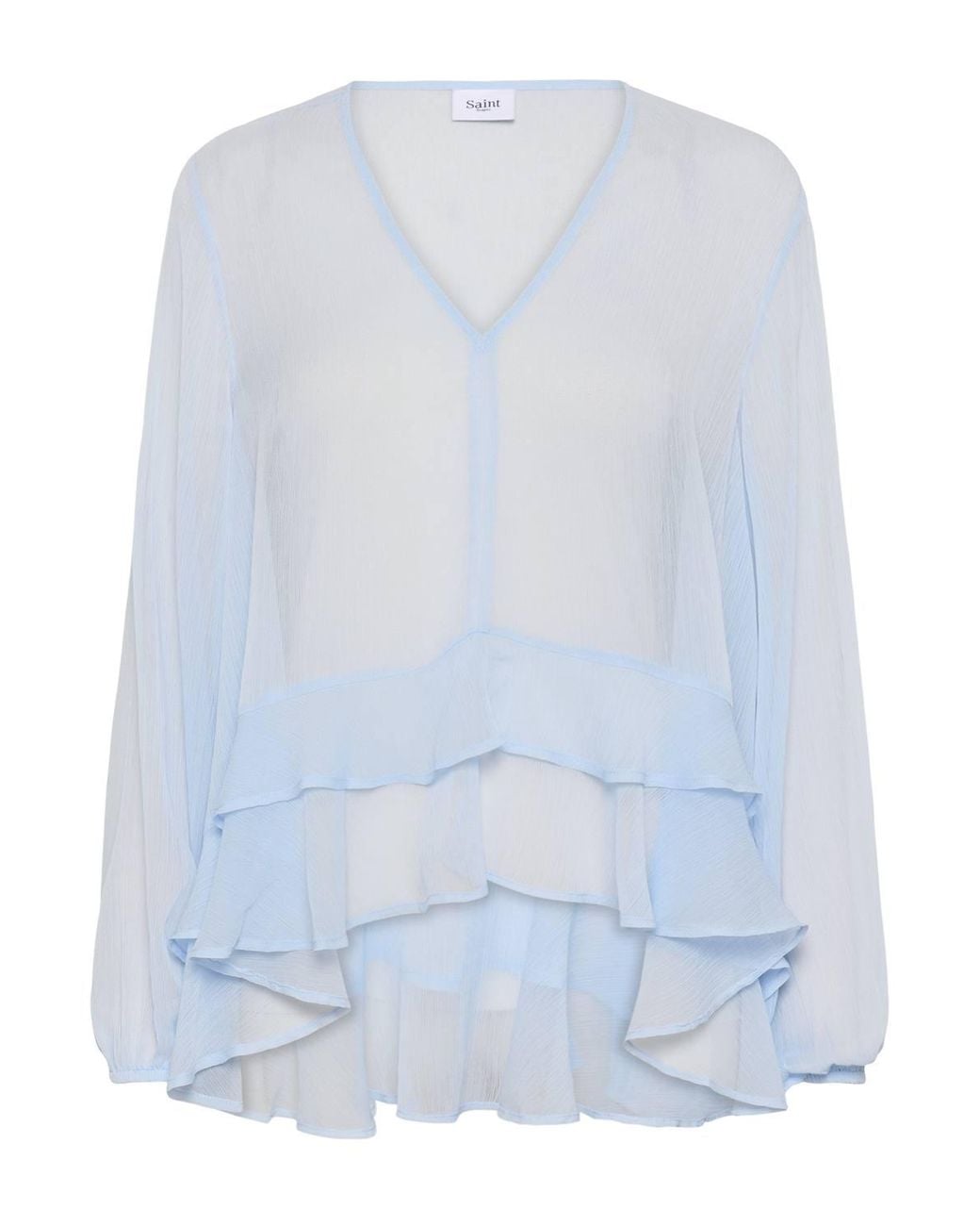 Saint Tropez White Lindzysz Flowy V Neck Blouse