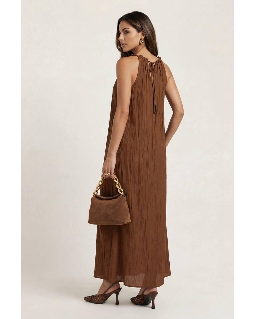 Urban Bliss Brown Braided Maxi Dress