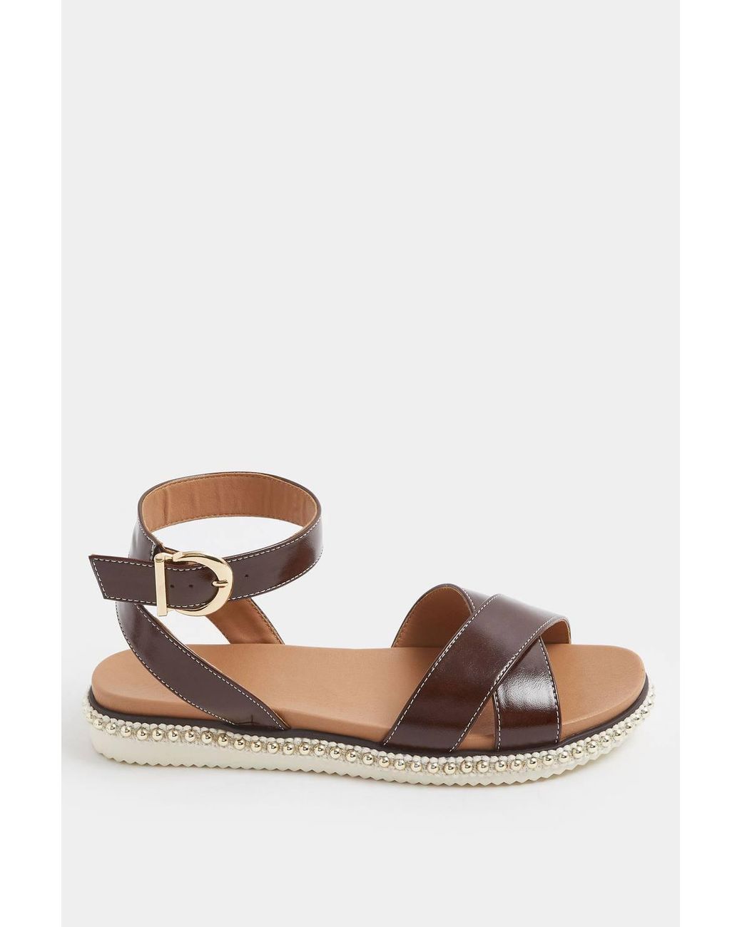 Yours Natural Cross Over Strap Sandals