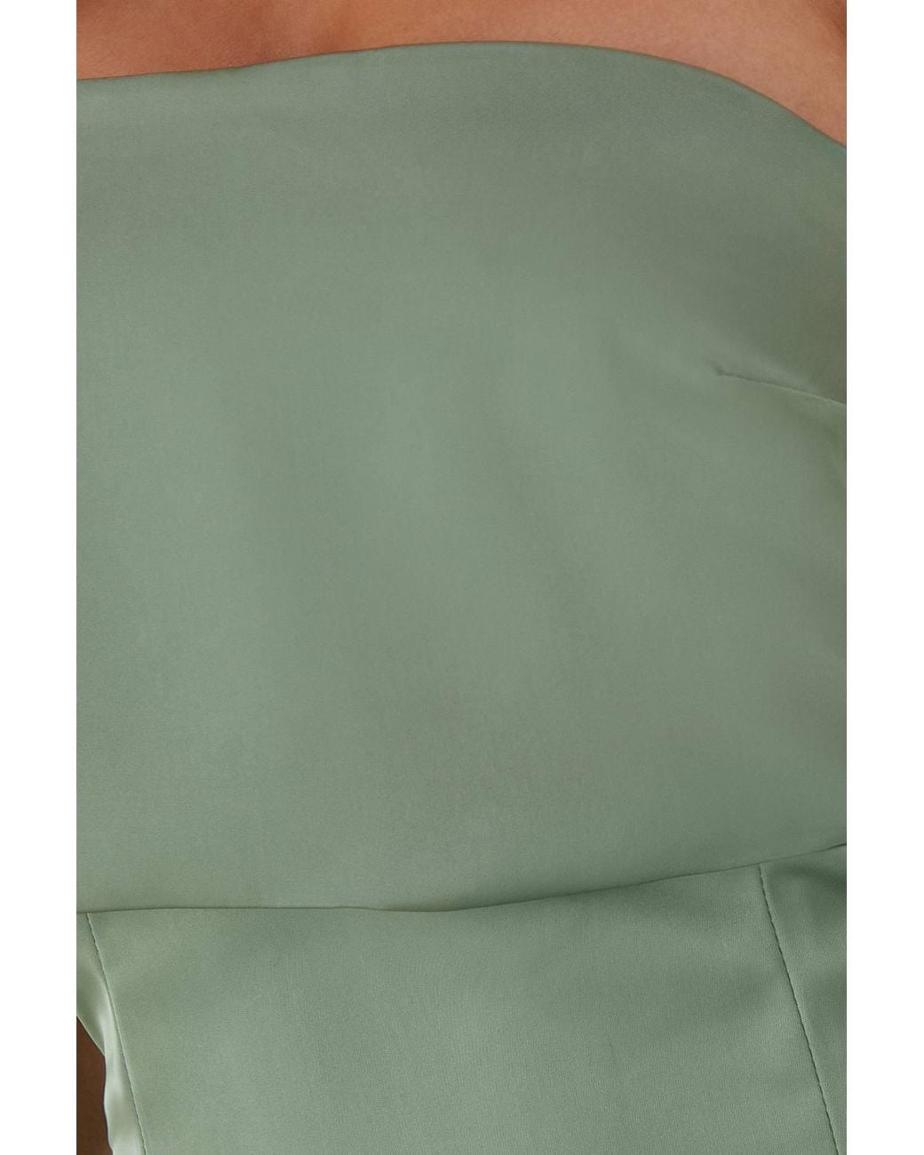 MissPap Green Premium Satin Bandeau Overlay Bridesmaid Dress