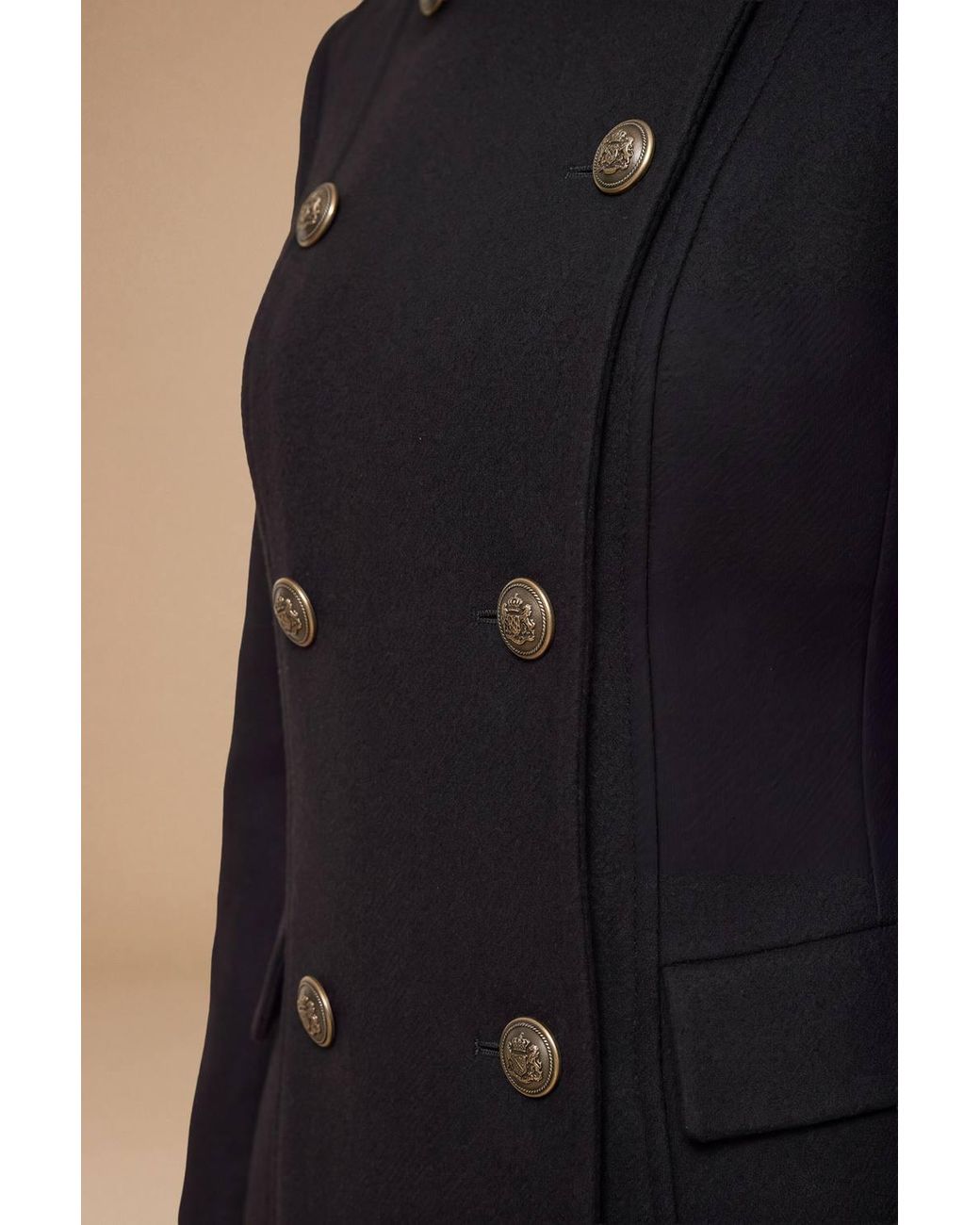 Dorothy Perkins Blue Fit & Flare Military Button Midi Coat