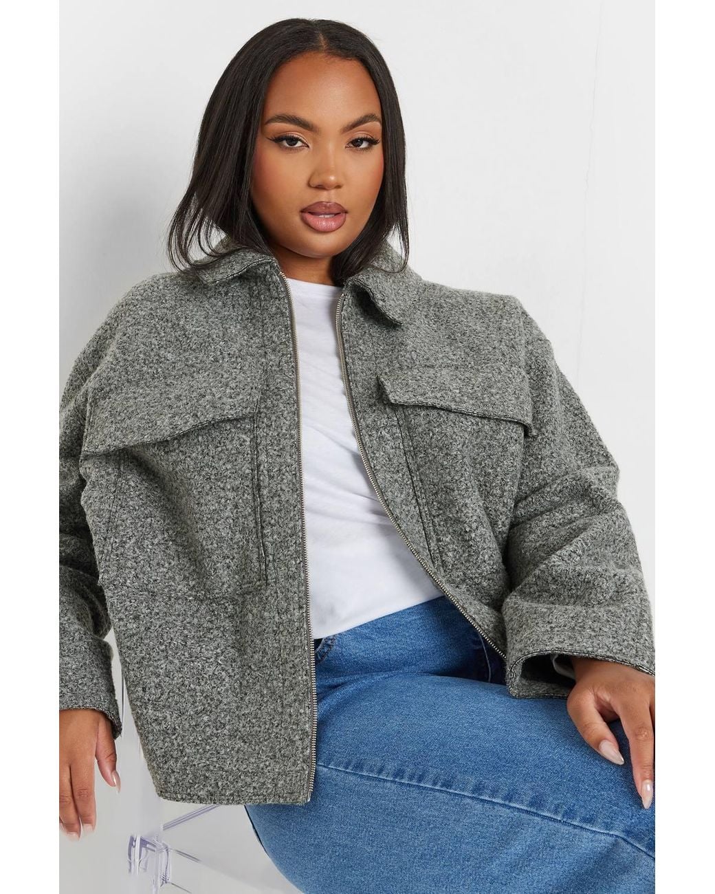 Yours Red Cropped Boucle Jacket