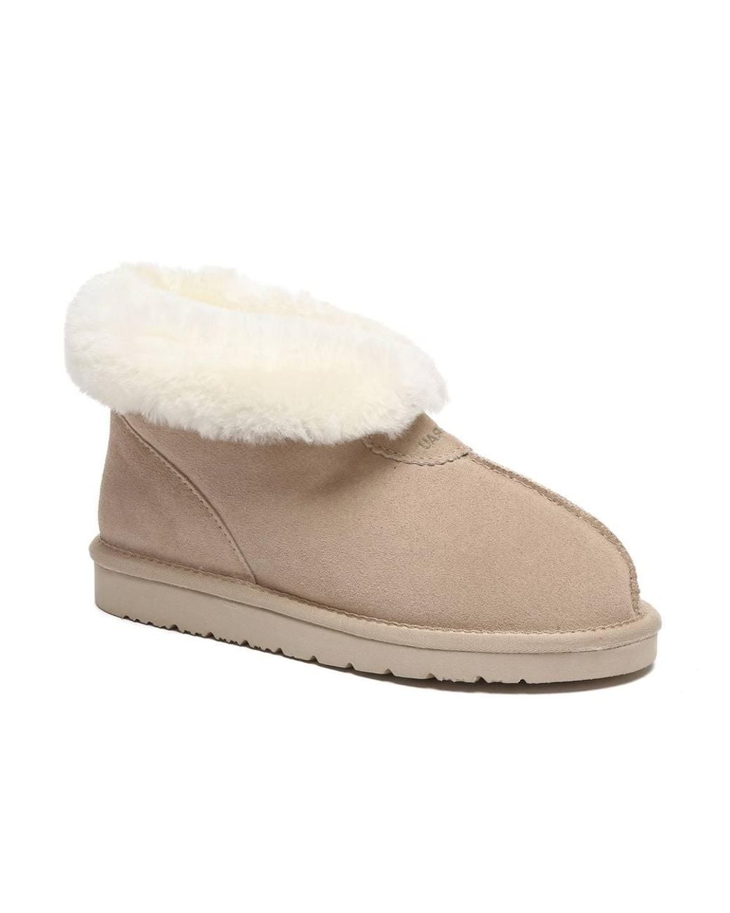 EverAu Australia Natural Real Sheepskin Owl Ankle Slippers W/ Eva Sole