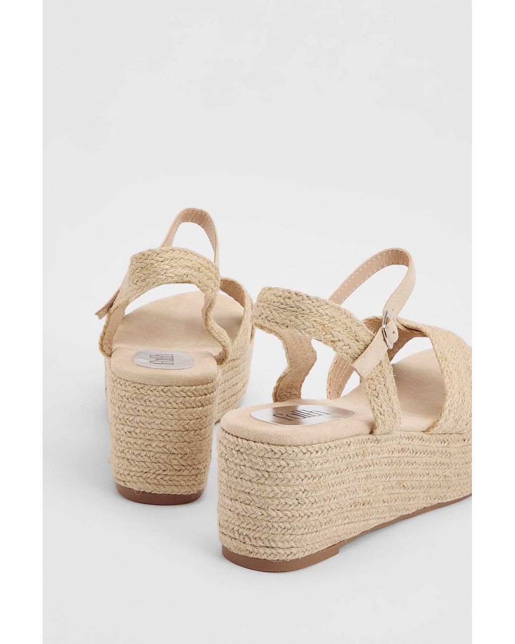 Dorothy Perkins Brown Faith: Olivia Open Toe Platform Espadrille Wedge Sandals