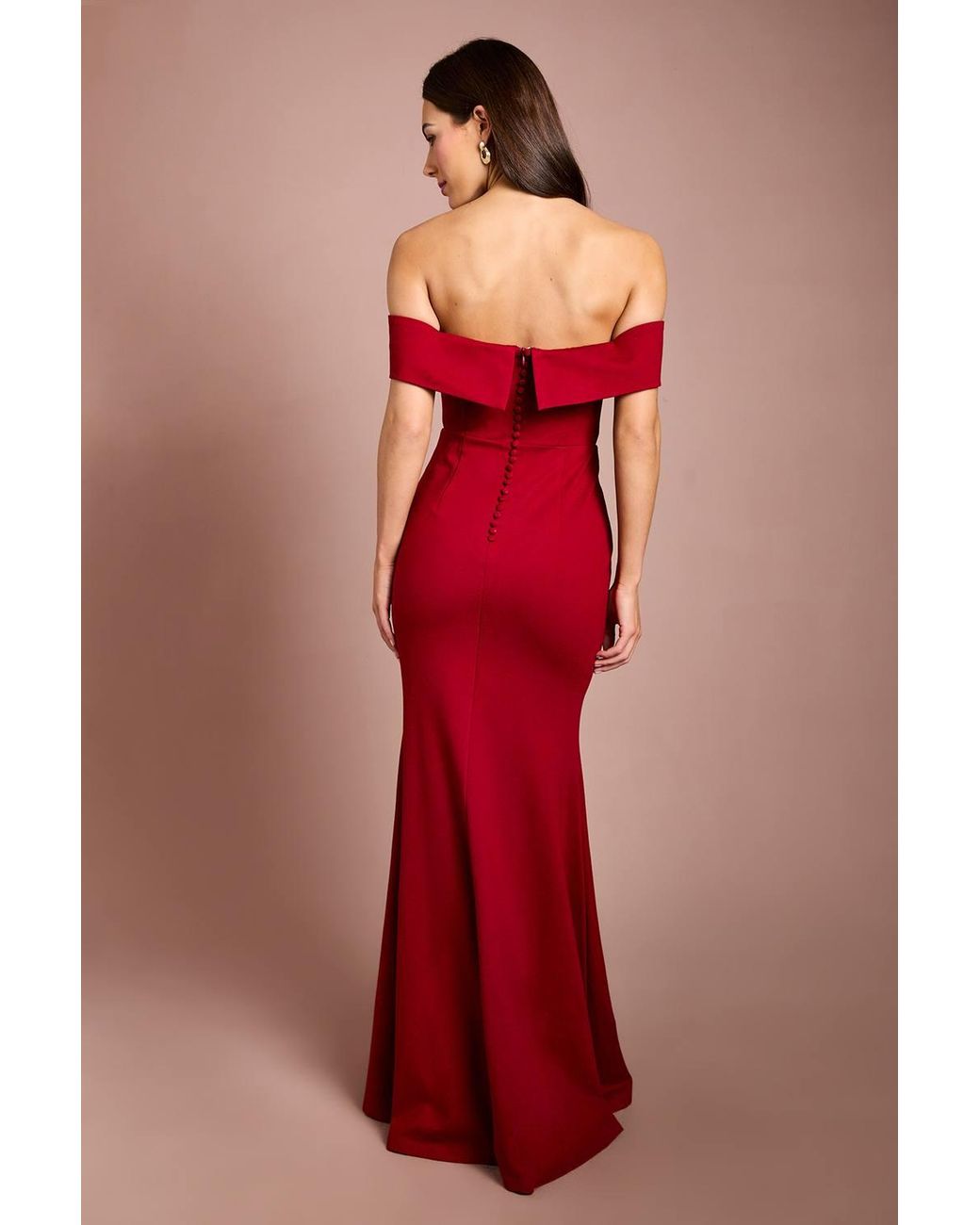 Coast Red Ponte Bardot Maxi Dress