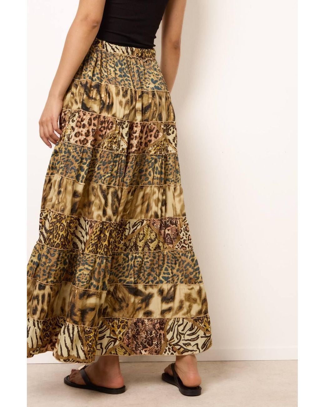 Blue Vanilla Natural Drawstring Maxi Skirt