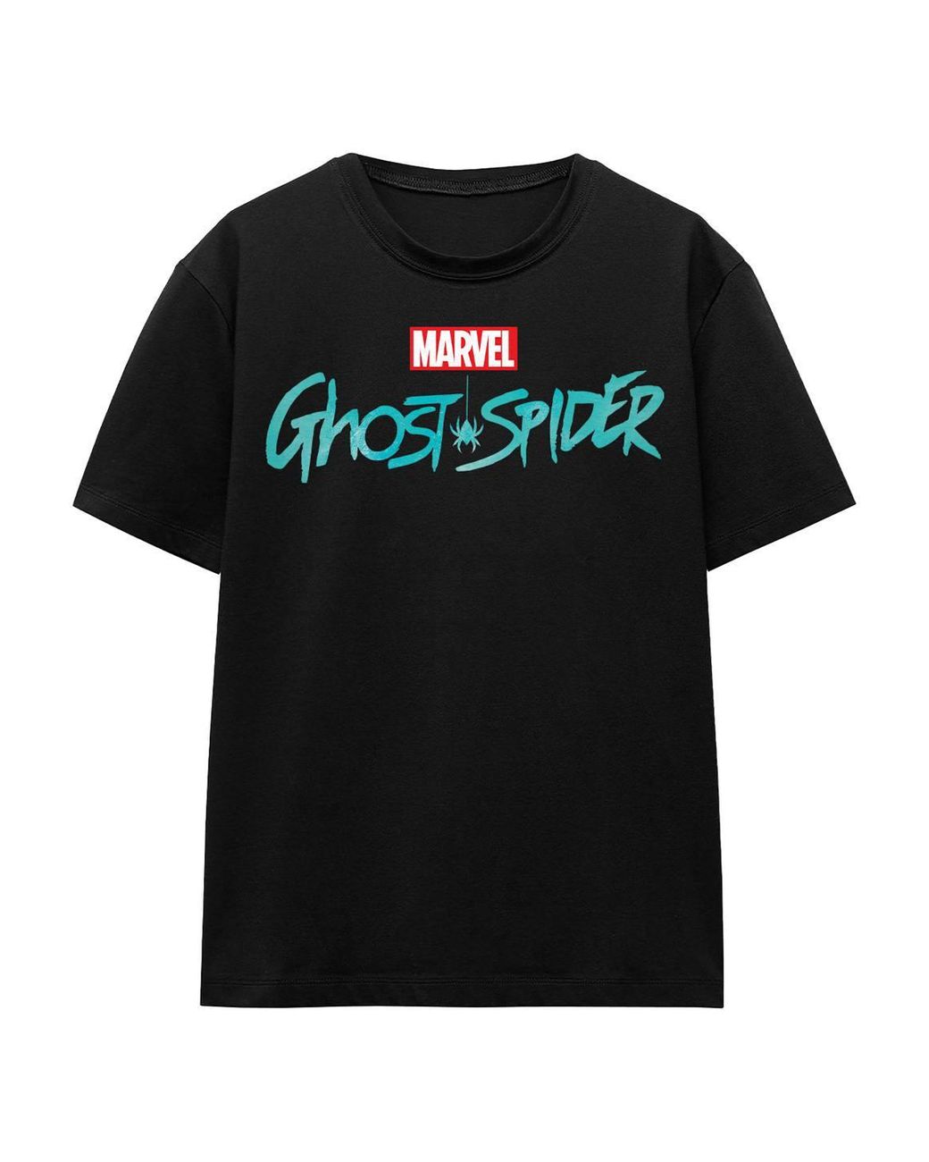 Marvel Black Spiderman Ghost Spider Classic Logo T-Shirt