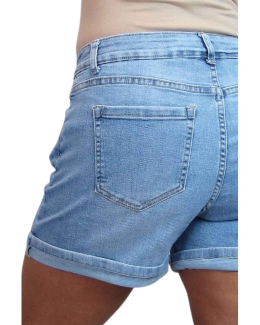 Paulo Due Blue Distressed Stretch Denim Shorts