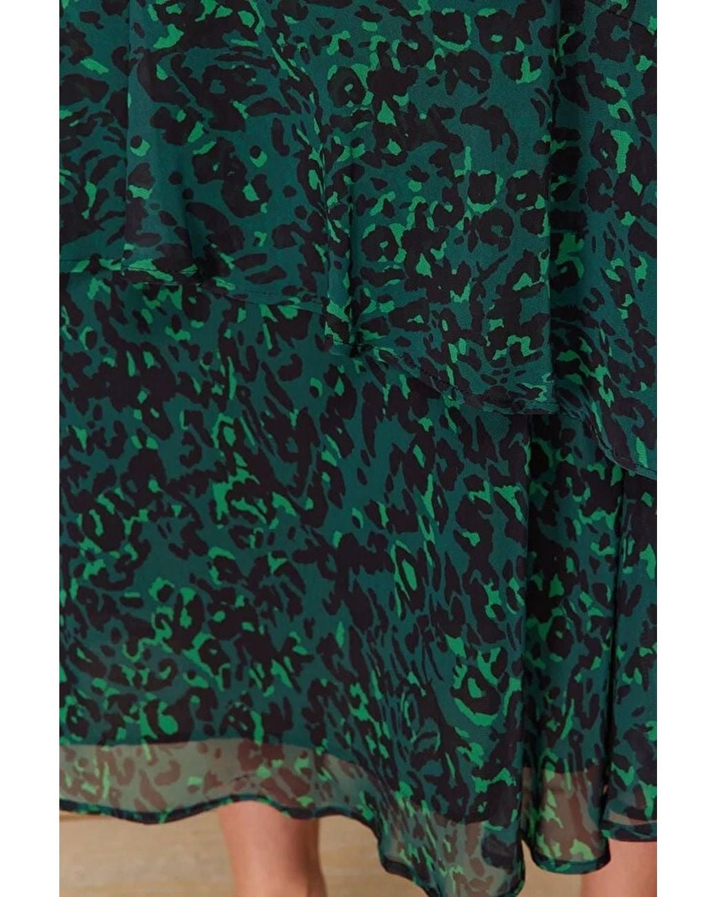 WOVCOR Black Printed Tiered Chiffon Maxi Skirt