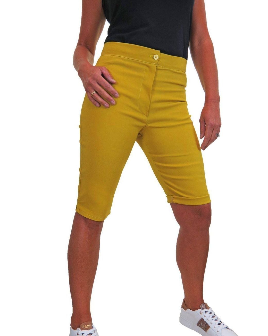 Paulo Due Orange Everyday Stretch Knee Length Shorts