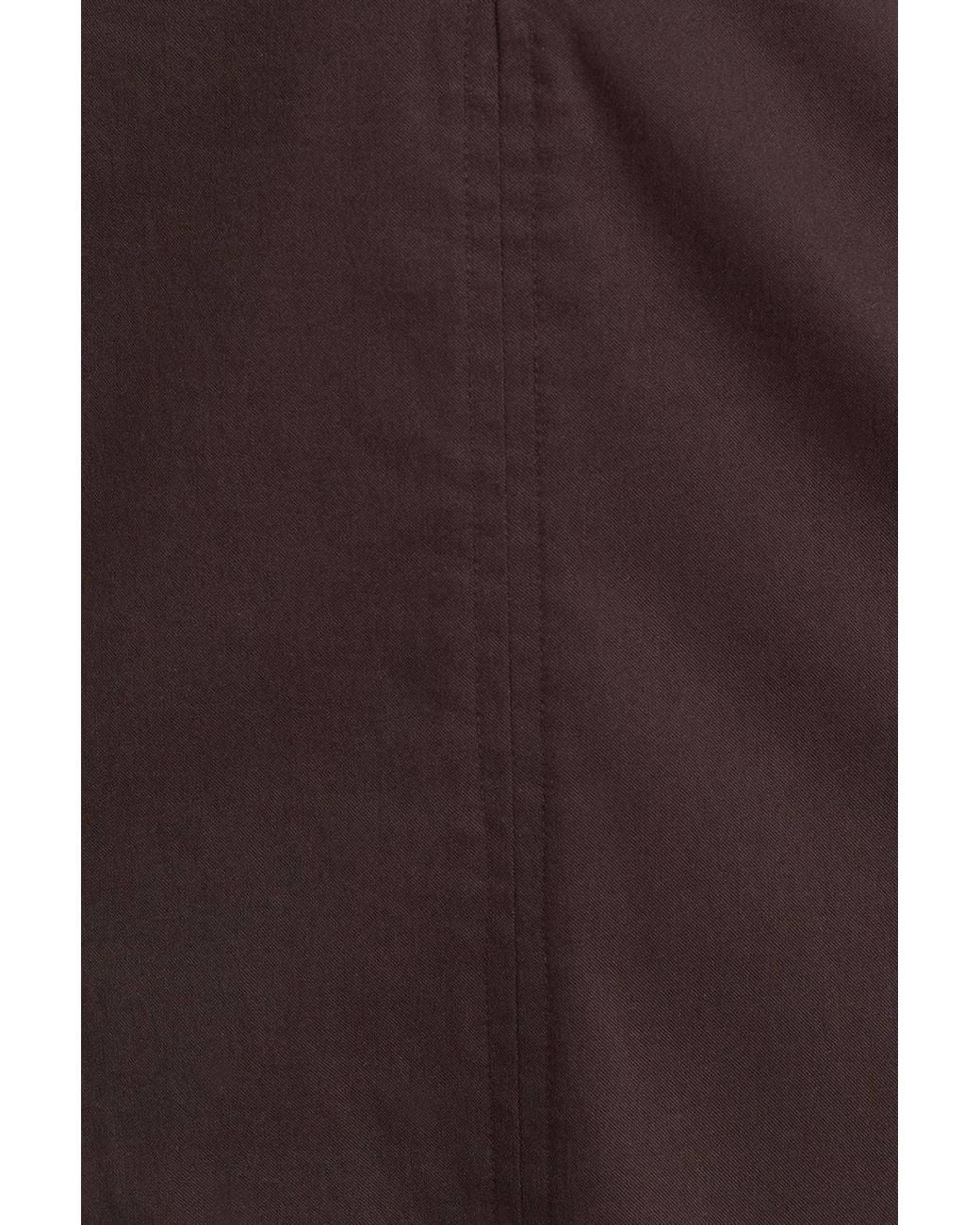 Dilvin Brown Strapless Fitted Midi Dress W/ Slit