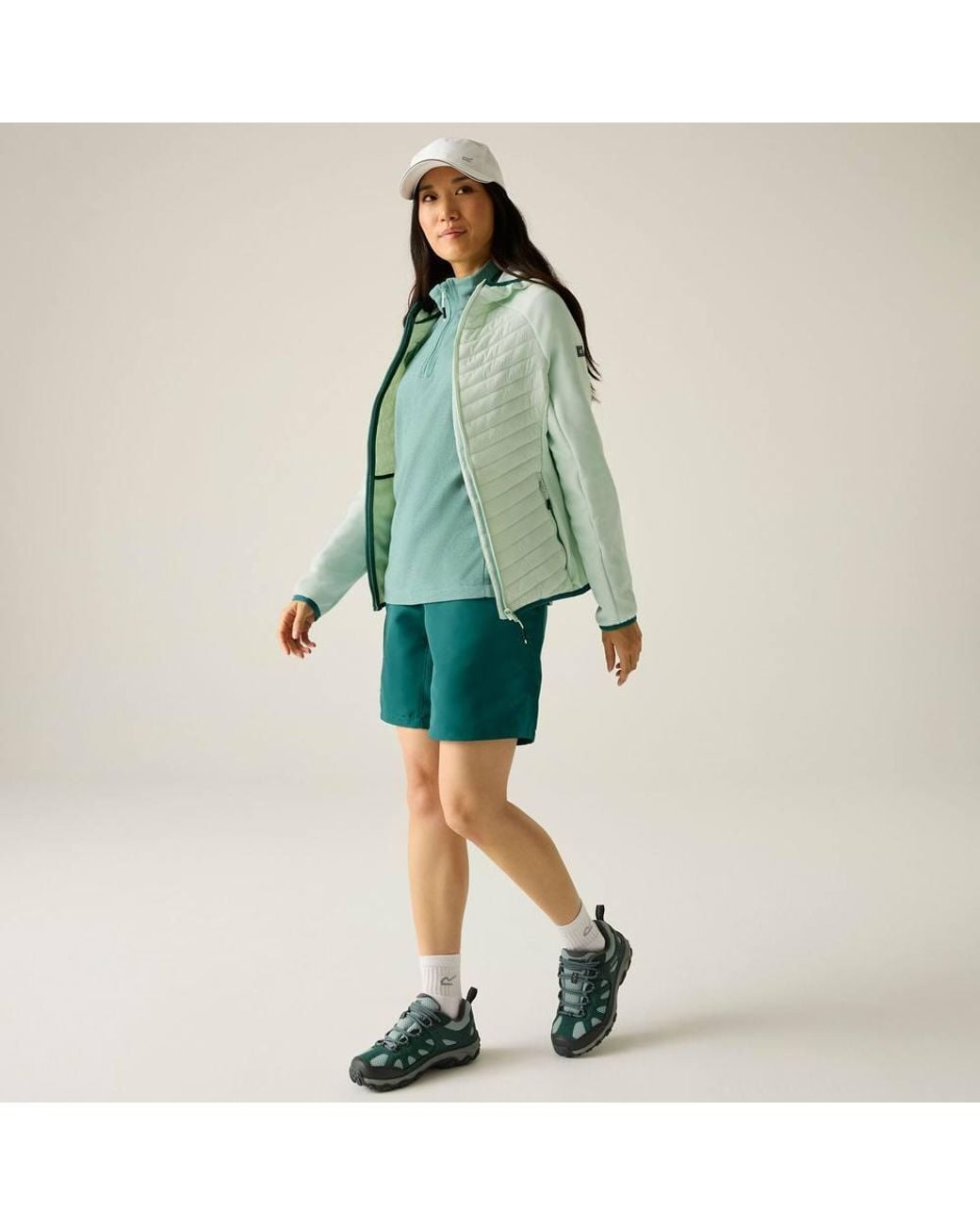 Regatta Green Andreson Stretch Water-Repellent Hybrid Quilted Jacket
