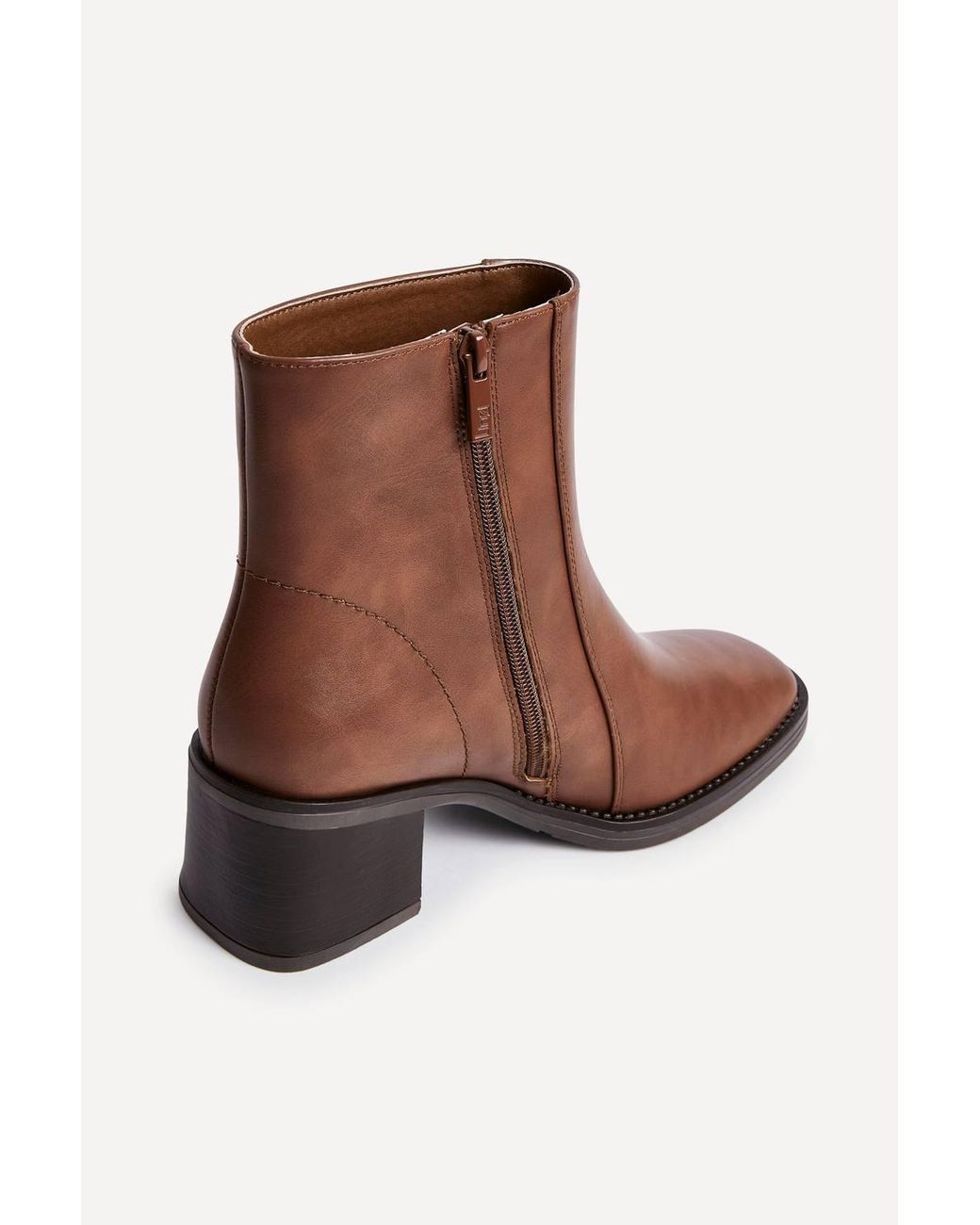 Linzi Brown Wander Faux Leather Heeled Ankle Boot
