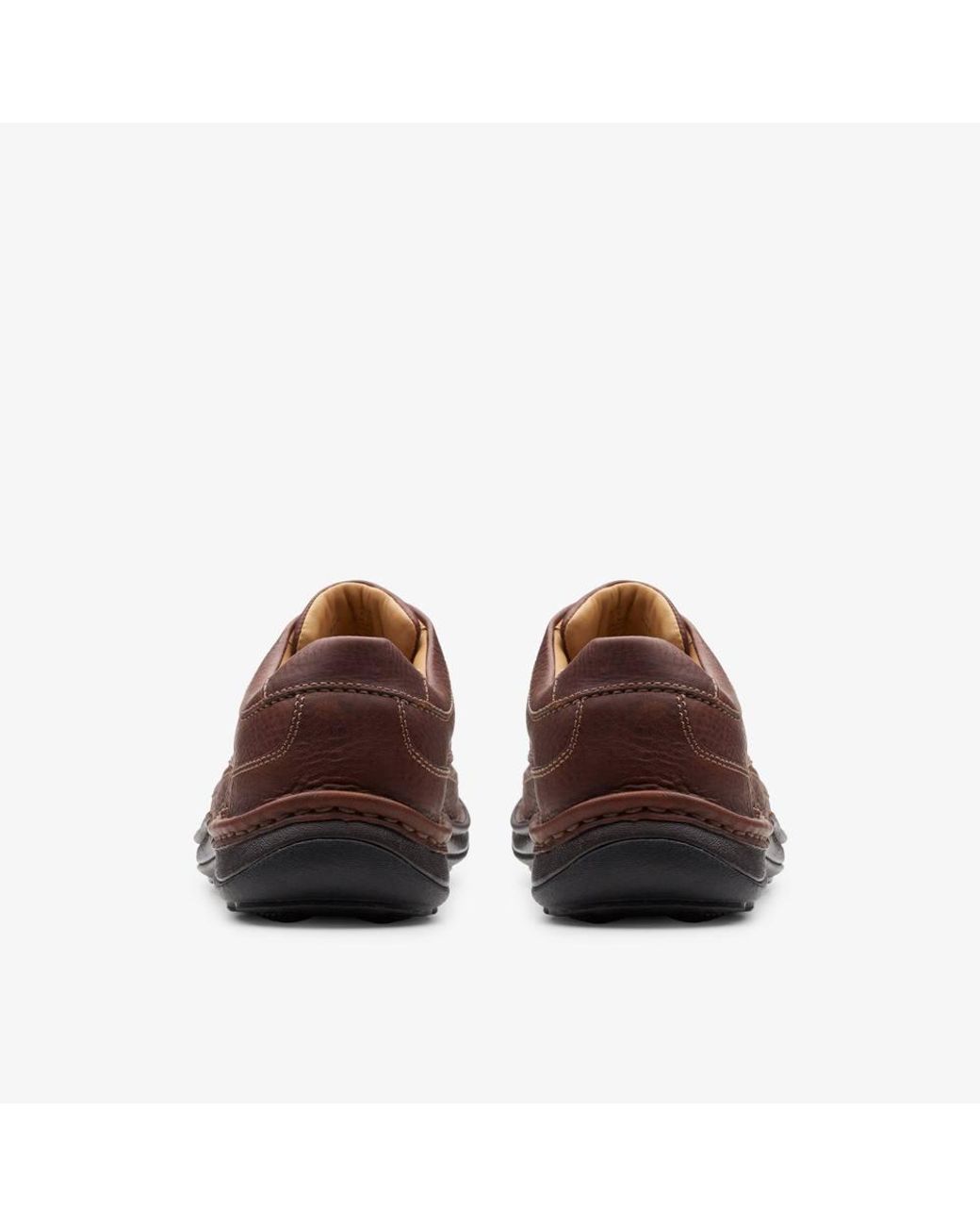 Clarks Brown Nature Three Mahogany Leather Derby Shoes, Lace Up for men