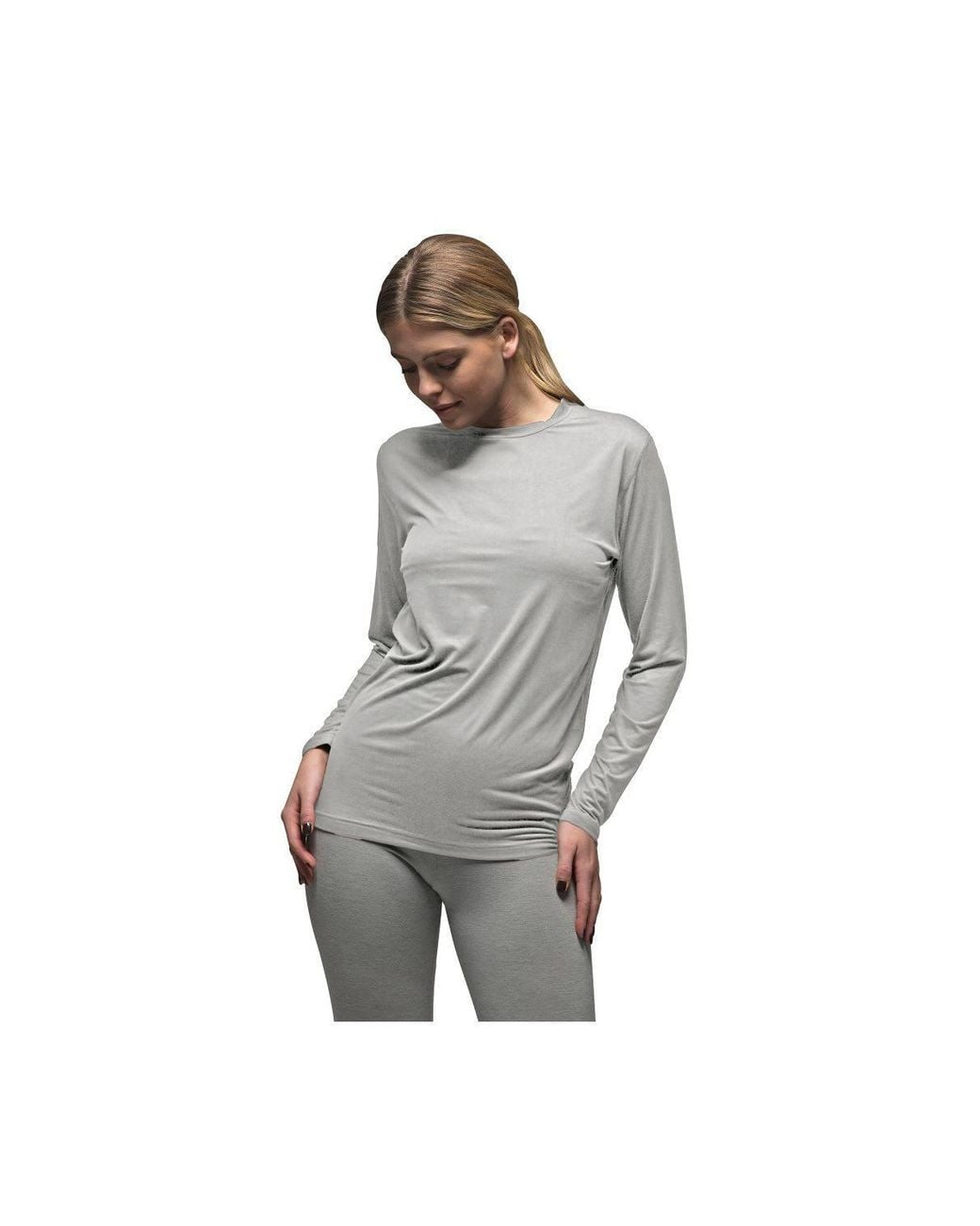 Heat Holders White Ultra Lite Fleece-Lined Thermal Top