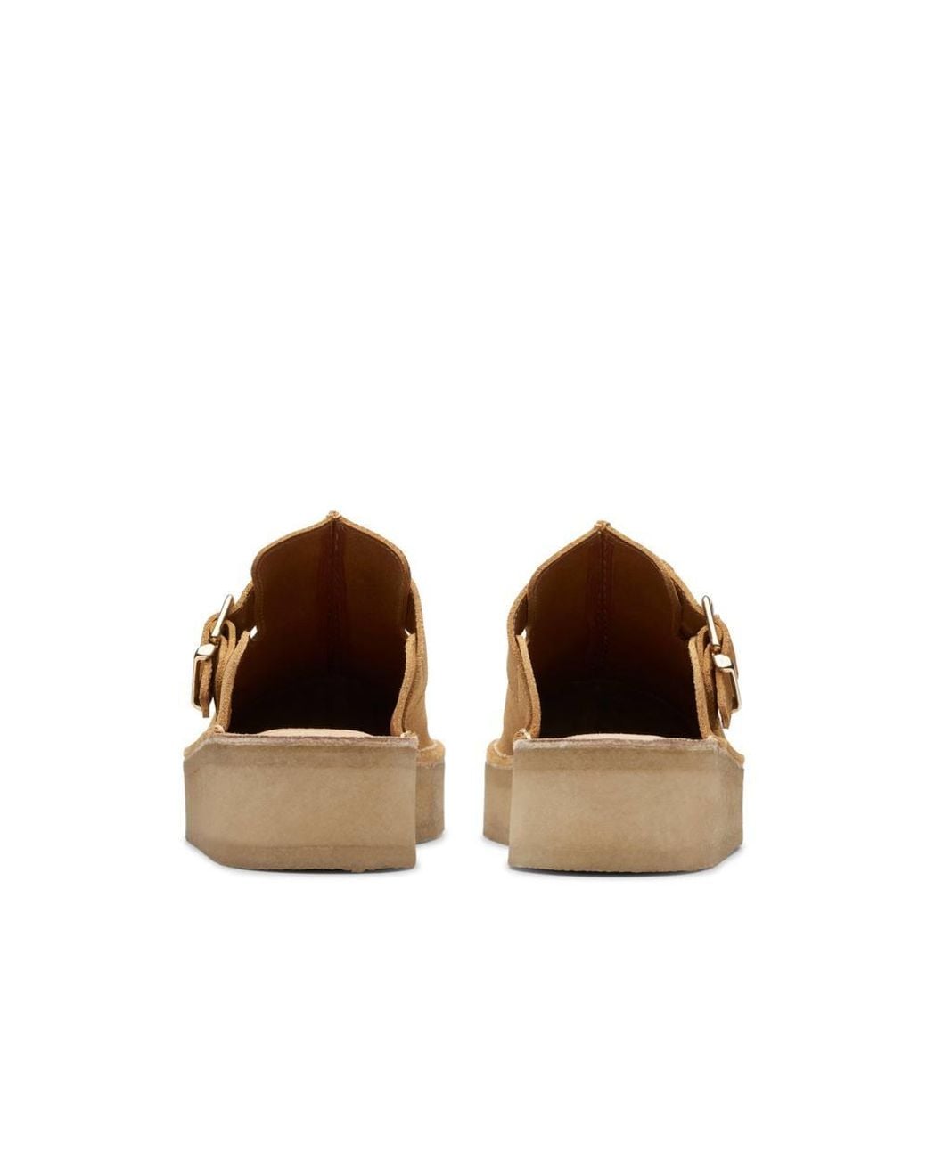 Clarks Brown Trek Wedge Mule Mid Tan Suede Mules