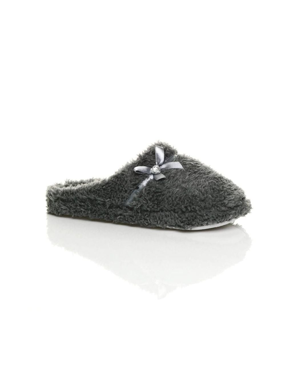 AJVANI Black Fleece Mules Slippers