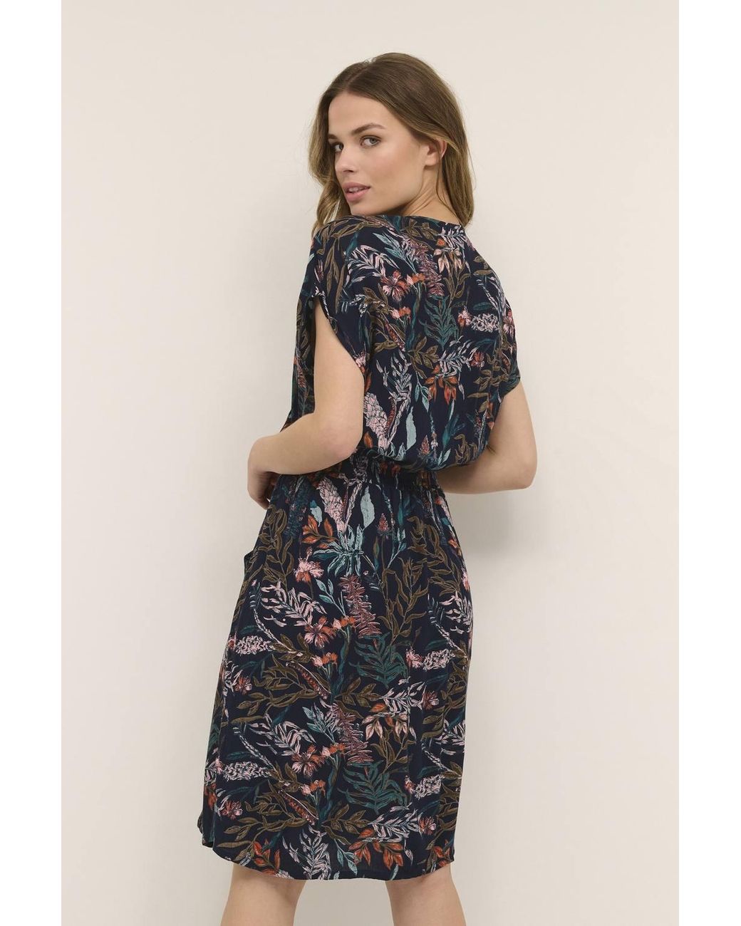 Kaffe Blue Jenn Knee-Length Short Sleeve Dress