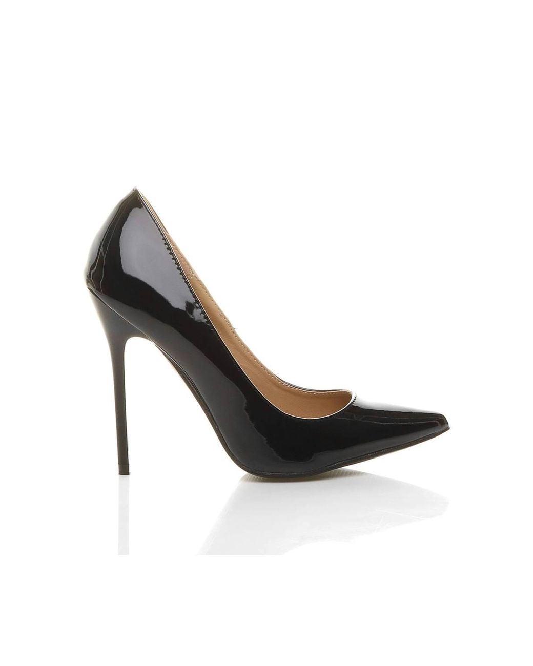 AJVANI Black High Heel Stiletto Pointed Toe Court Shoes