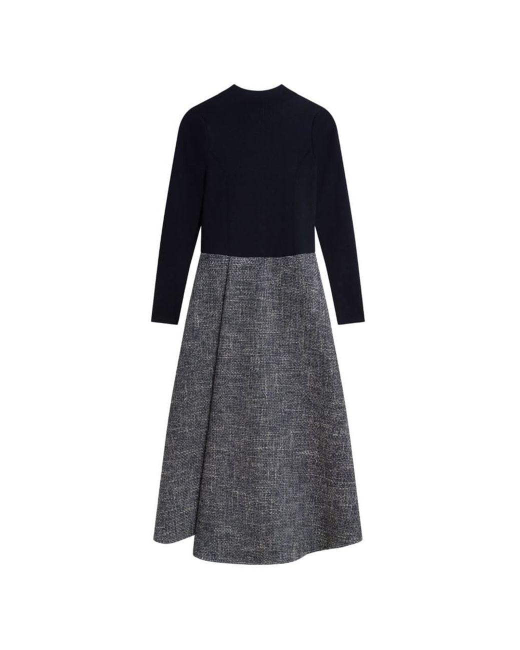 Ted Baker Black Abieb Long Sleeve Round Neck Regular Fit Midi Dress