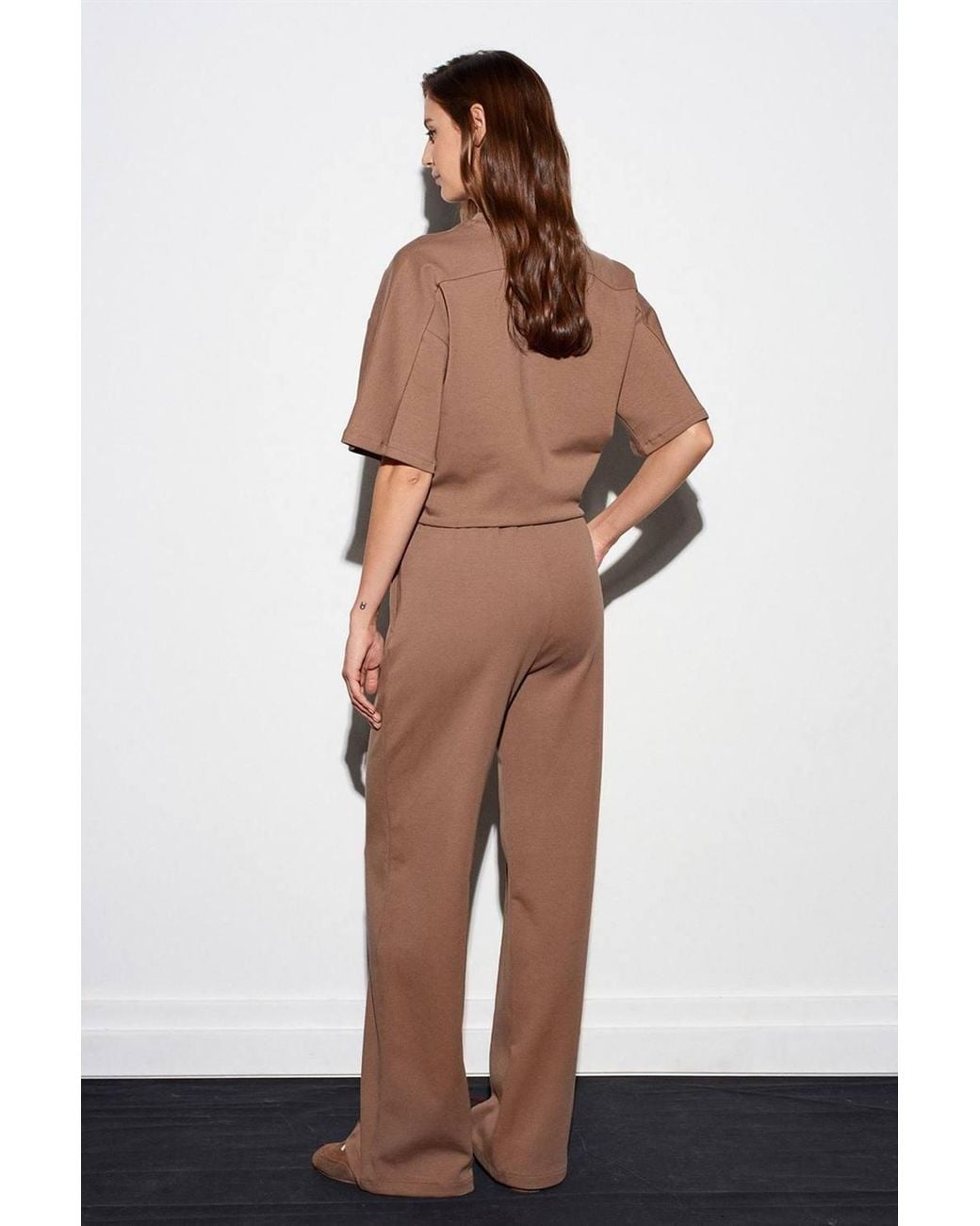 Dilvin Gray Wide-Leg Knit Trousers
