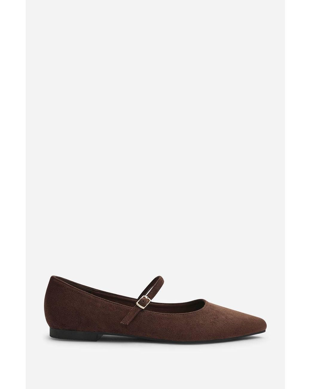 Where's That From Blue Novalee Wide Fit Girl's School Shoe Pointed Toe Mary Jane Front Strap Ballet Flats
