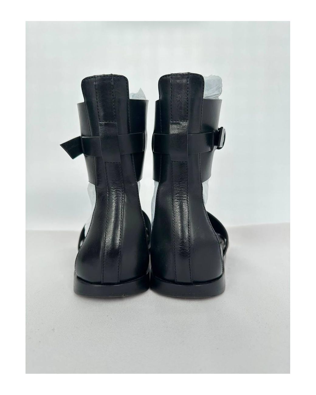 Ann Demeulemeester Black Preloved Belted Ankle Wrap Sandals