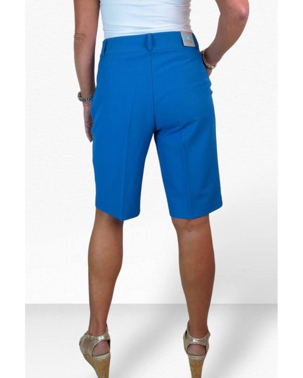 Paulo Due Blue Smart Pleated Tailored Shorts