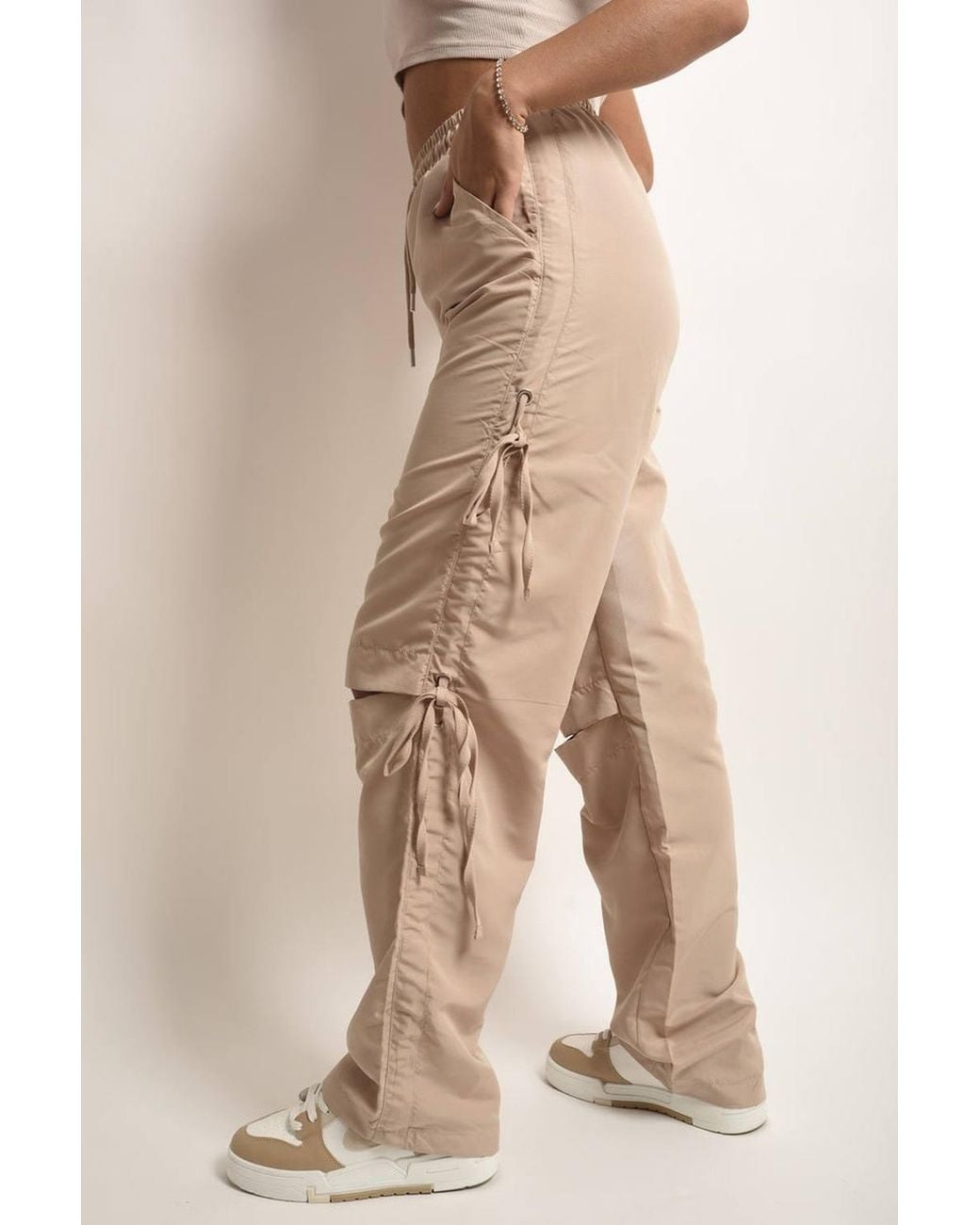 IKRUSH Green Mandy Knee Cut Out Cargo Trouser