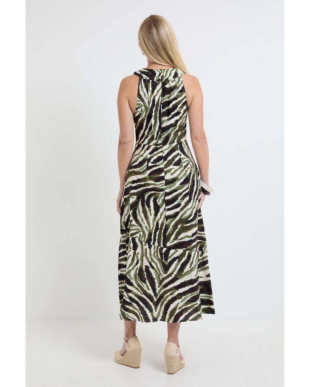 Wallis White Petite Abstract Twist Neck Maxi Dress