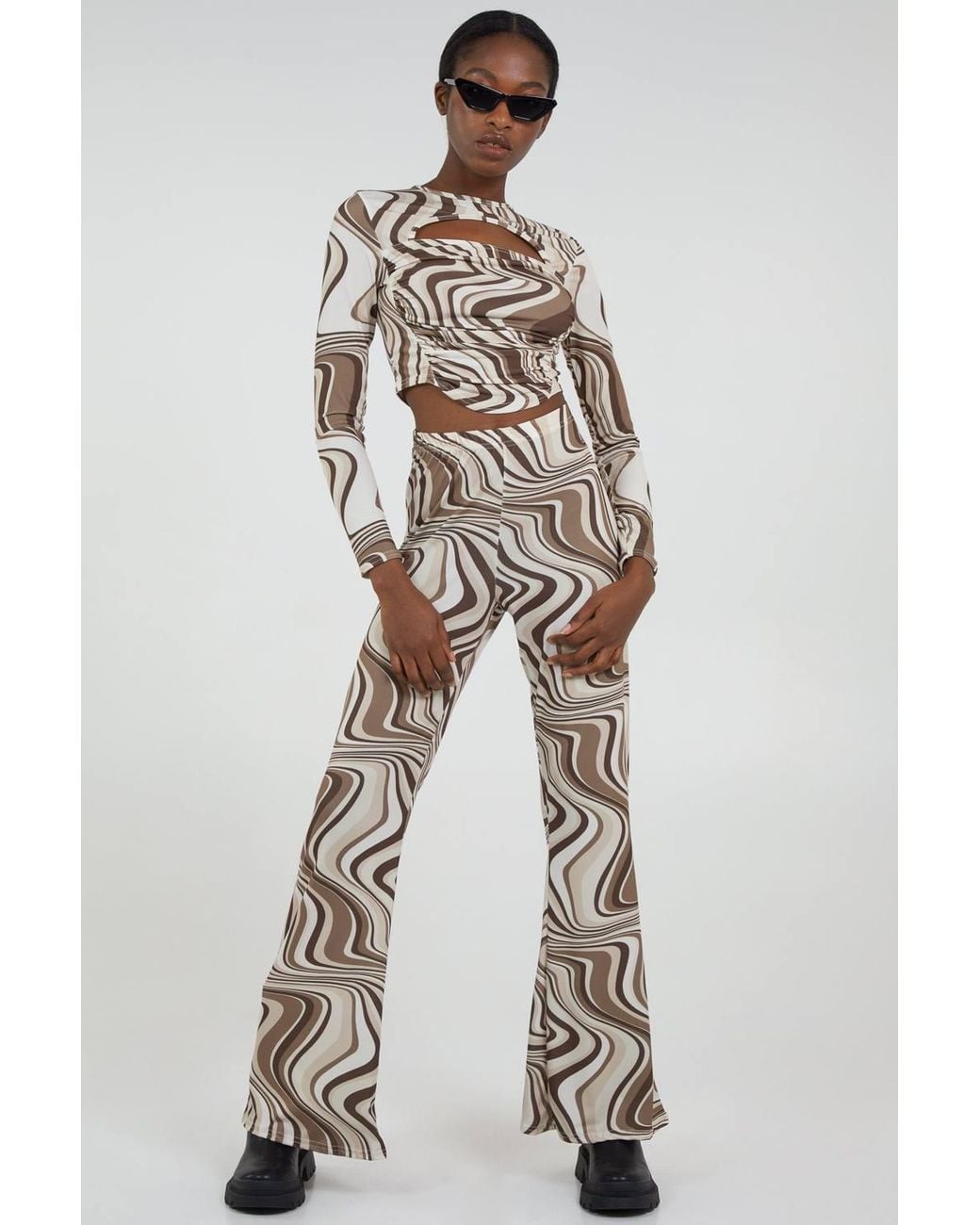 Pink Vanilla Natural Swirl Print Cut Out Top