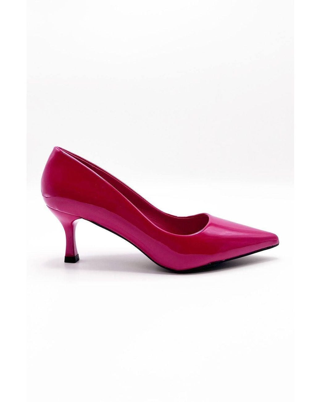 Miss Diva Pink Aranea Pointed Toe Court Shoes