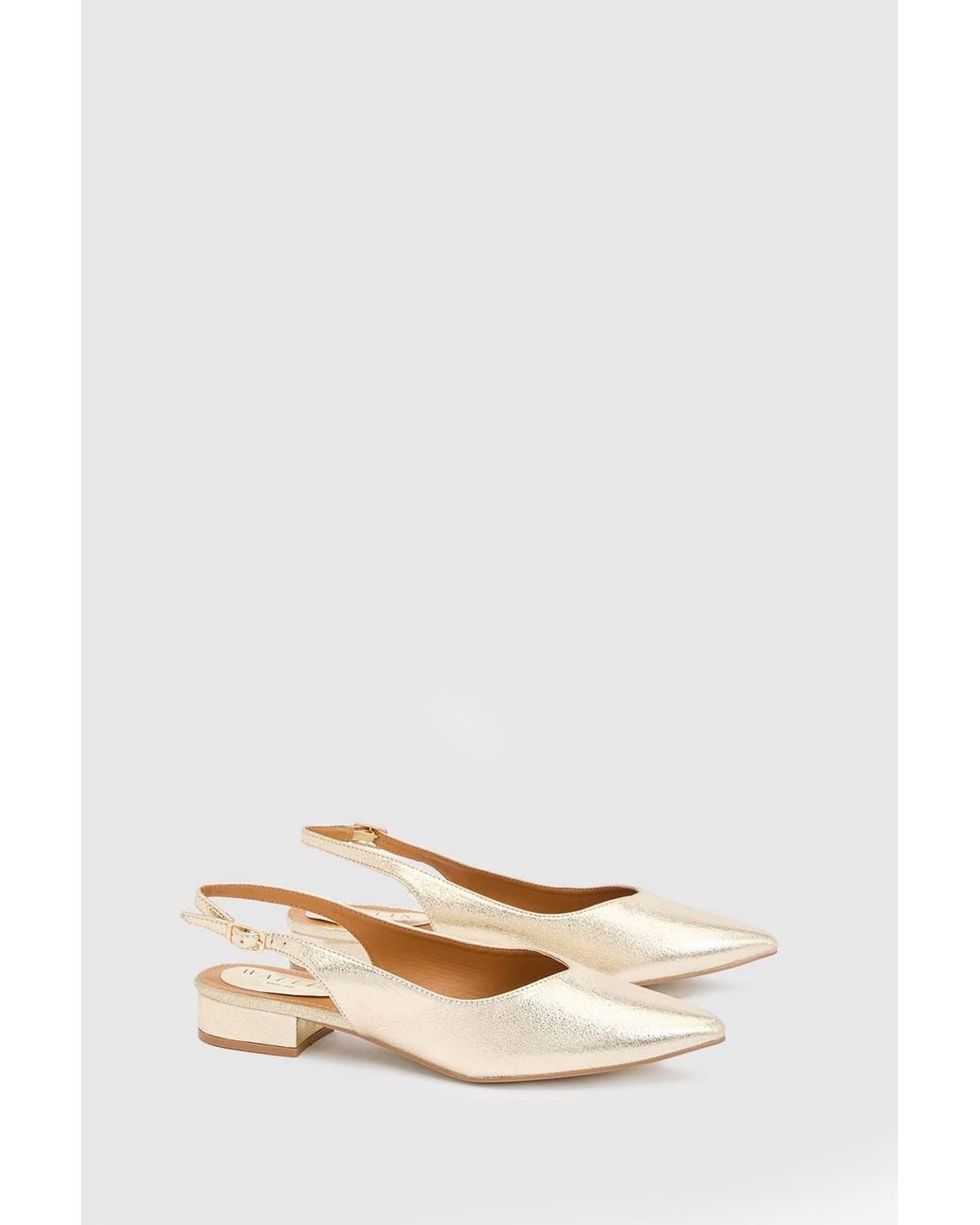 Wallis Blue Isla Faux Leather Slingback Pointed Flats