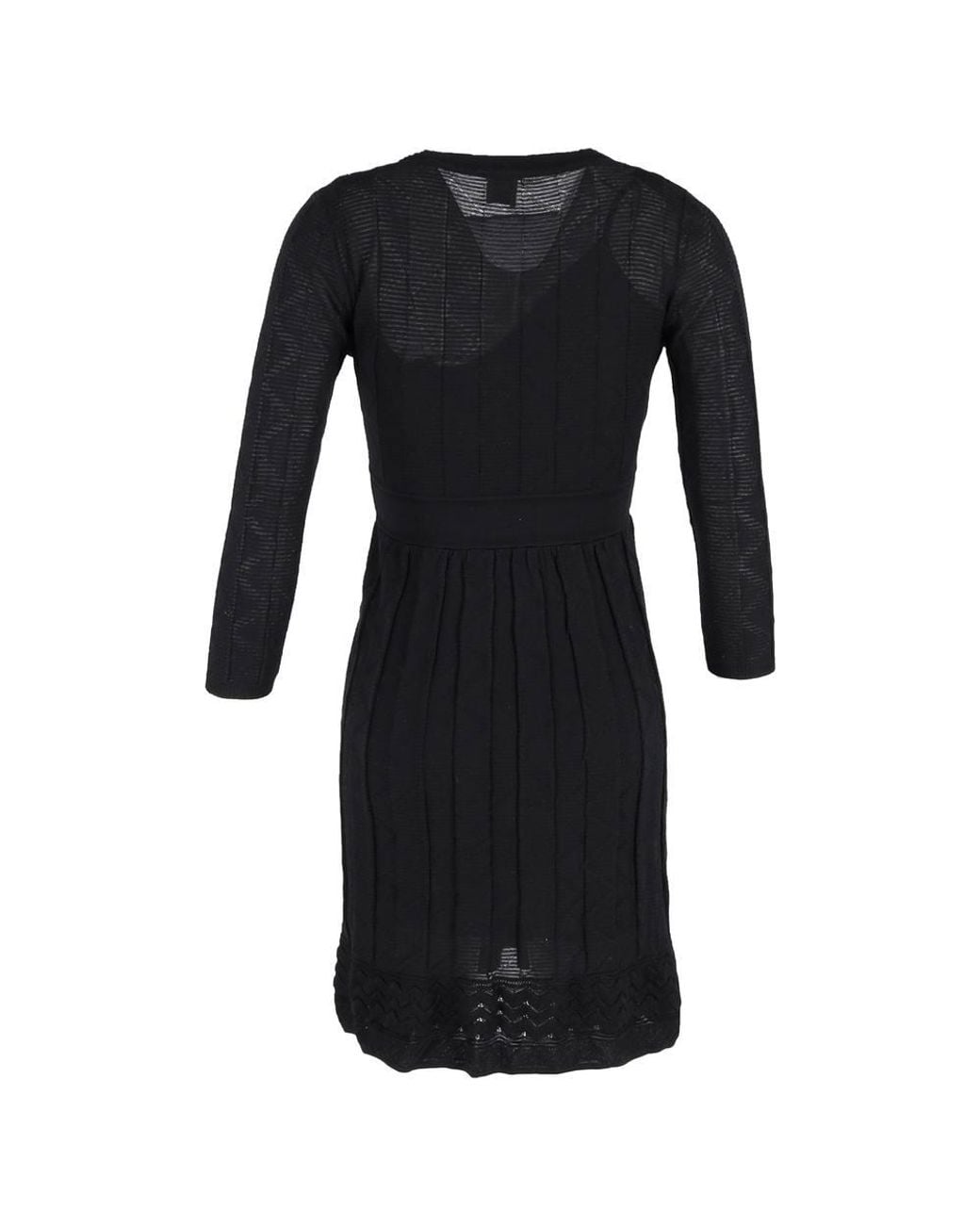 Missoni Black Preloved Knitted V-Neck Mini Dress