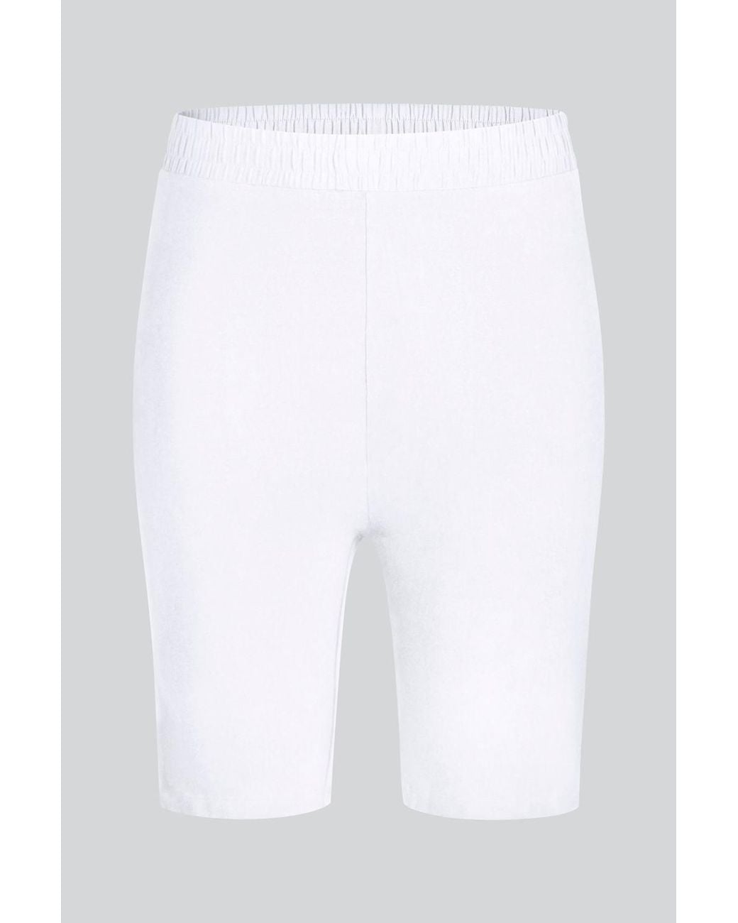 Enorsia White Cotton Stretch Jersey Shorts