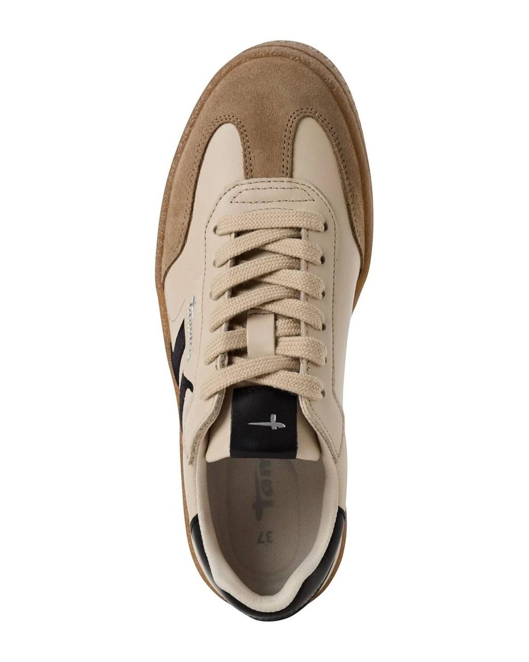 Infinity Leather Brown Tamaris Suede Leather Fashion Lace Up Sneakers