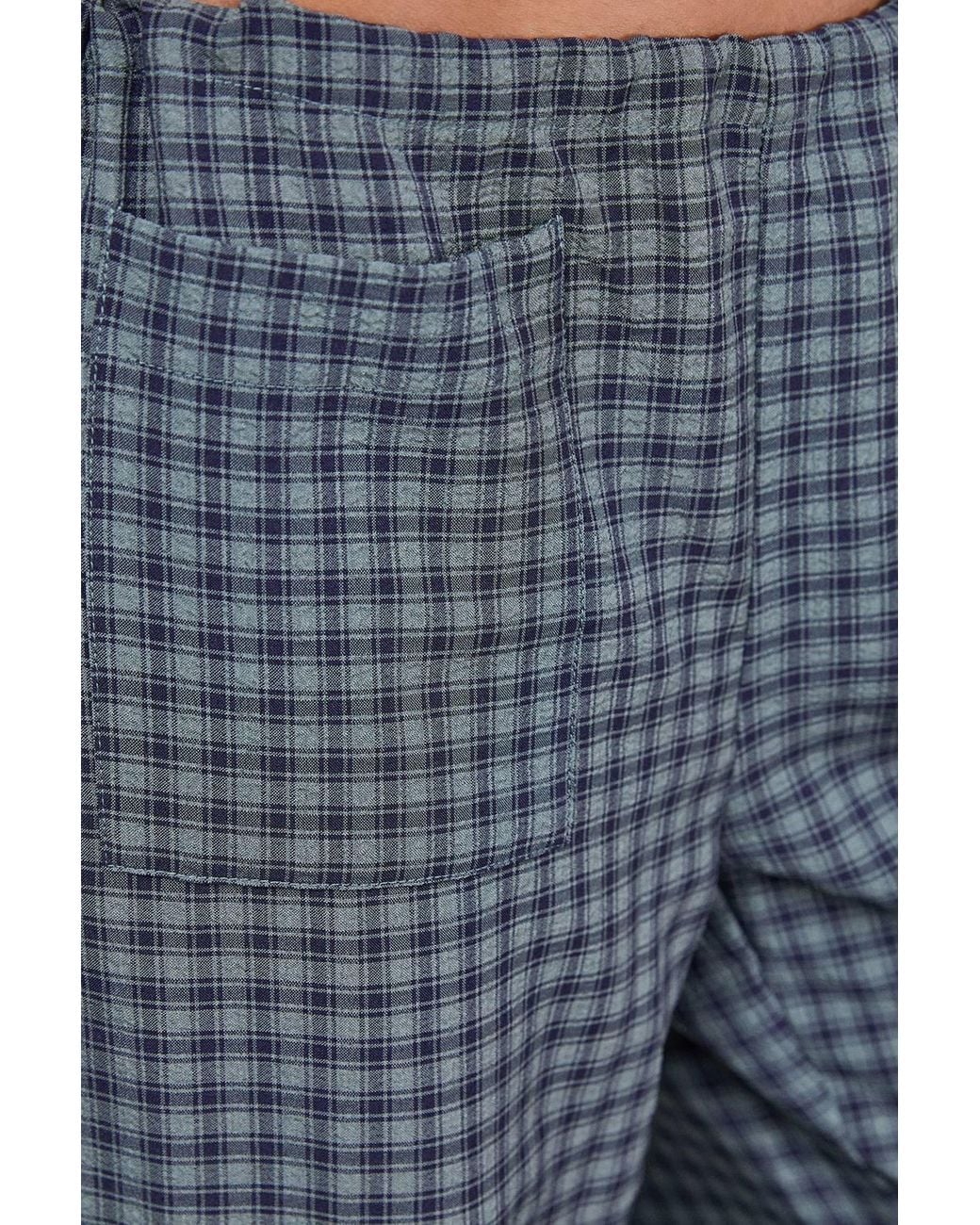 Warehouse Blue Flannel Mid Rise Tie Side Pocket Trouser
