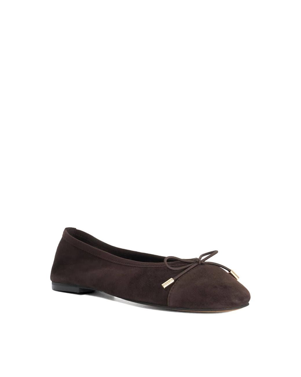 Dune White 'Haliah' Suede Ballet Pumps