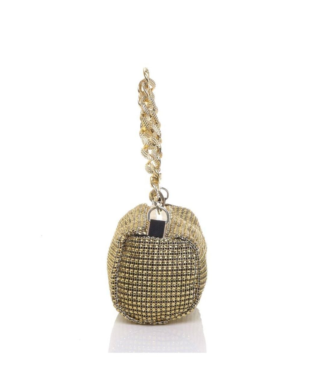 AJVANI Metallic Sparkly Baguette Barrel Clutch Bag