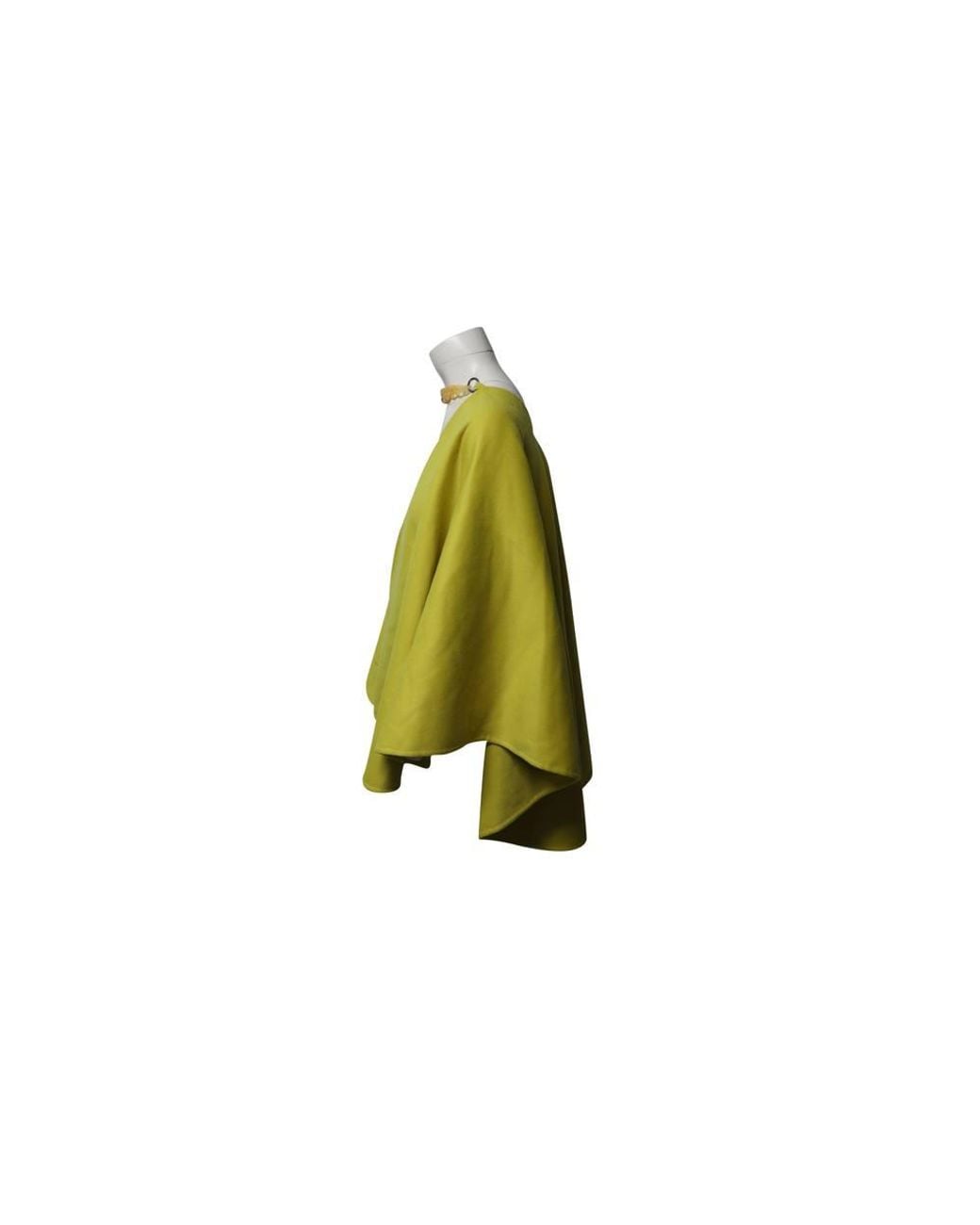 Ermanno Scervino Green Preloved Wide Sleeve Cape-Coat Wool