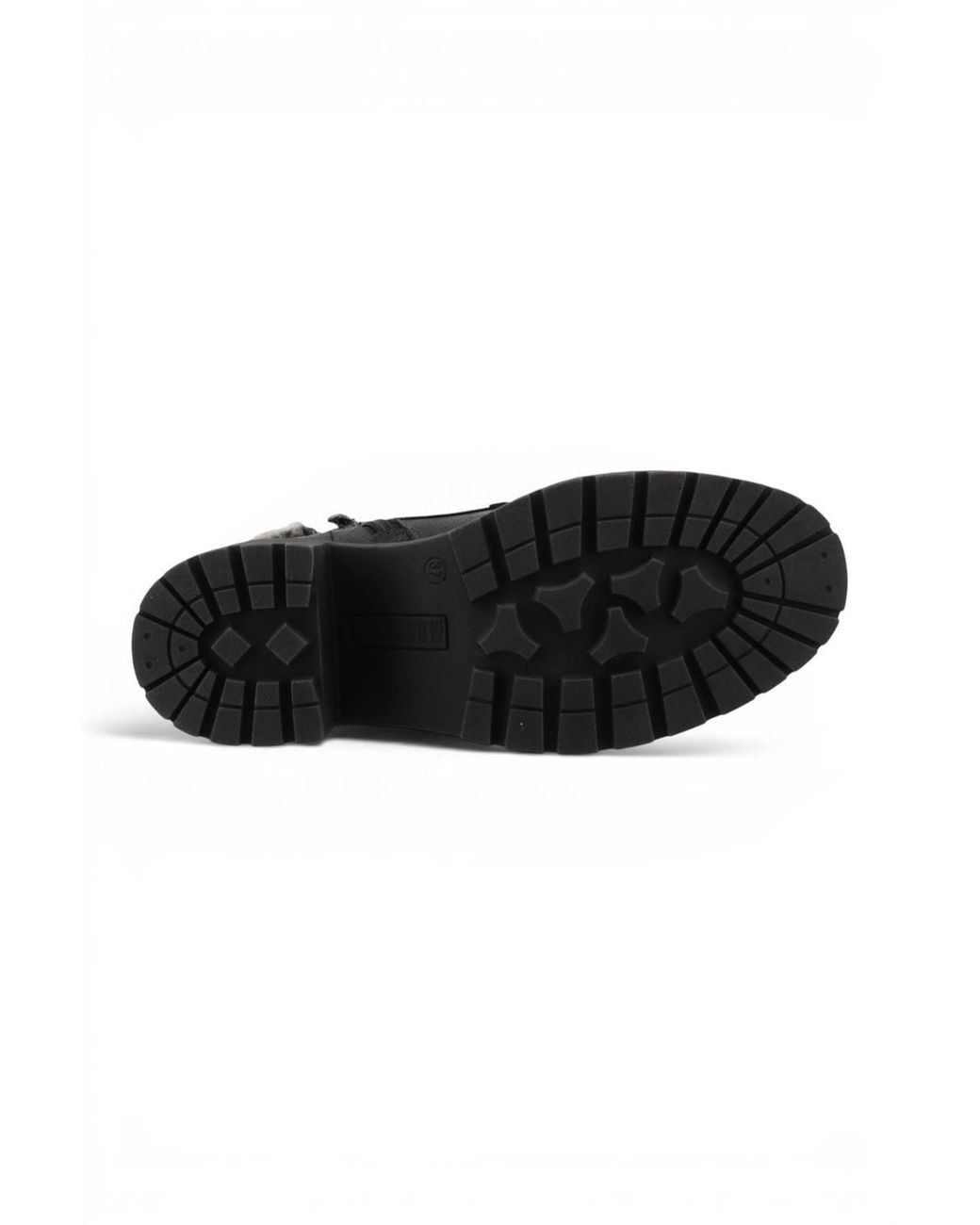 Infinity Leather Black Mustang Winter Warm Heeled Lace-Up Boots