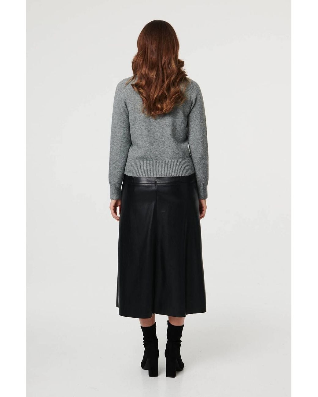 Izabel London Gray Textured Button Front Collared Cardigan