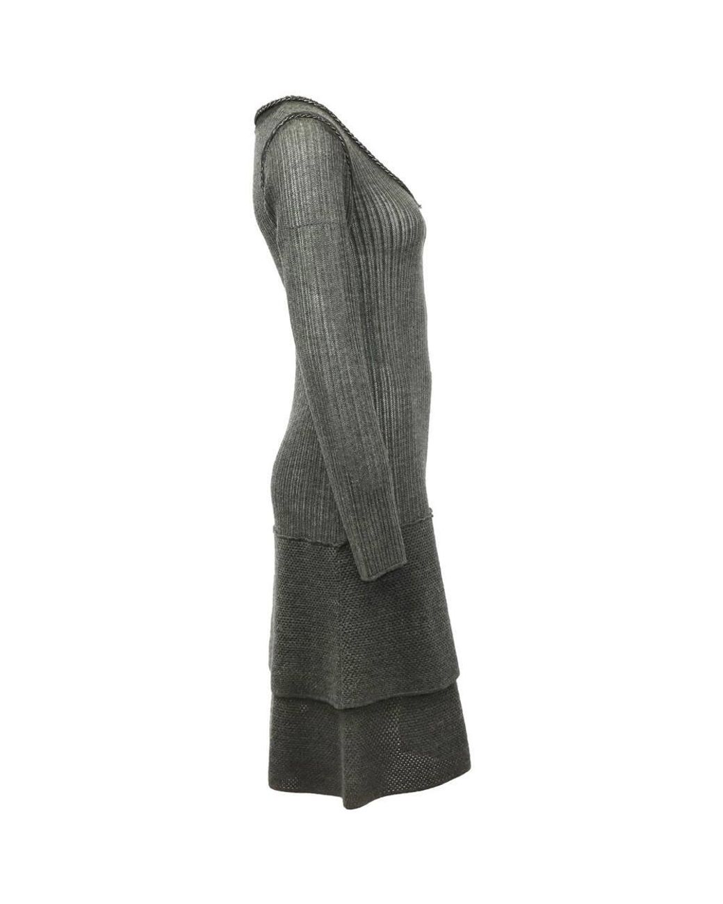 Alberta Ferretti Gray Preloved Philosophy Di Chain Detail Midi Dress