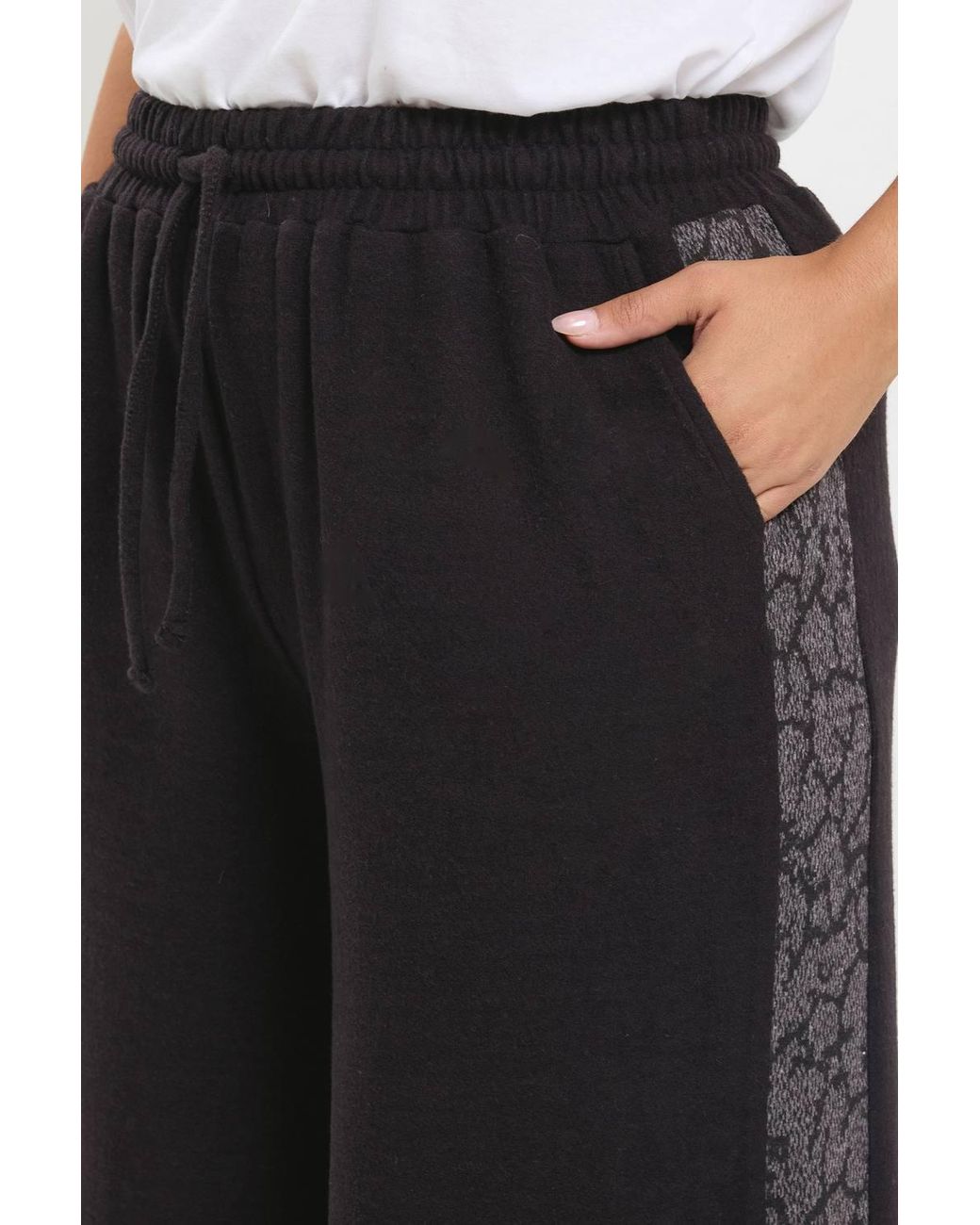 Yours Black Side Detail Soft Touch Joggers