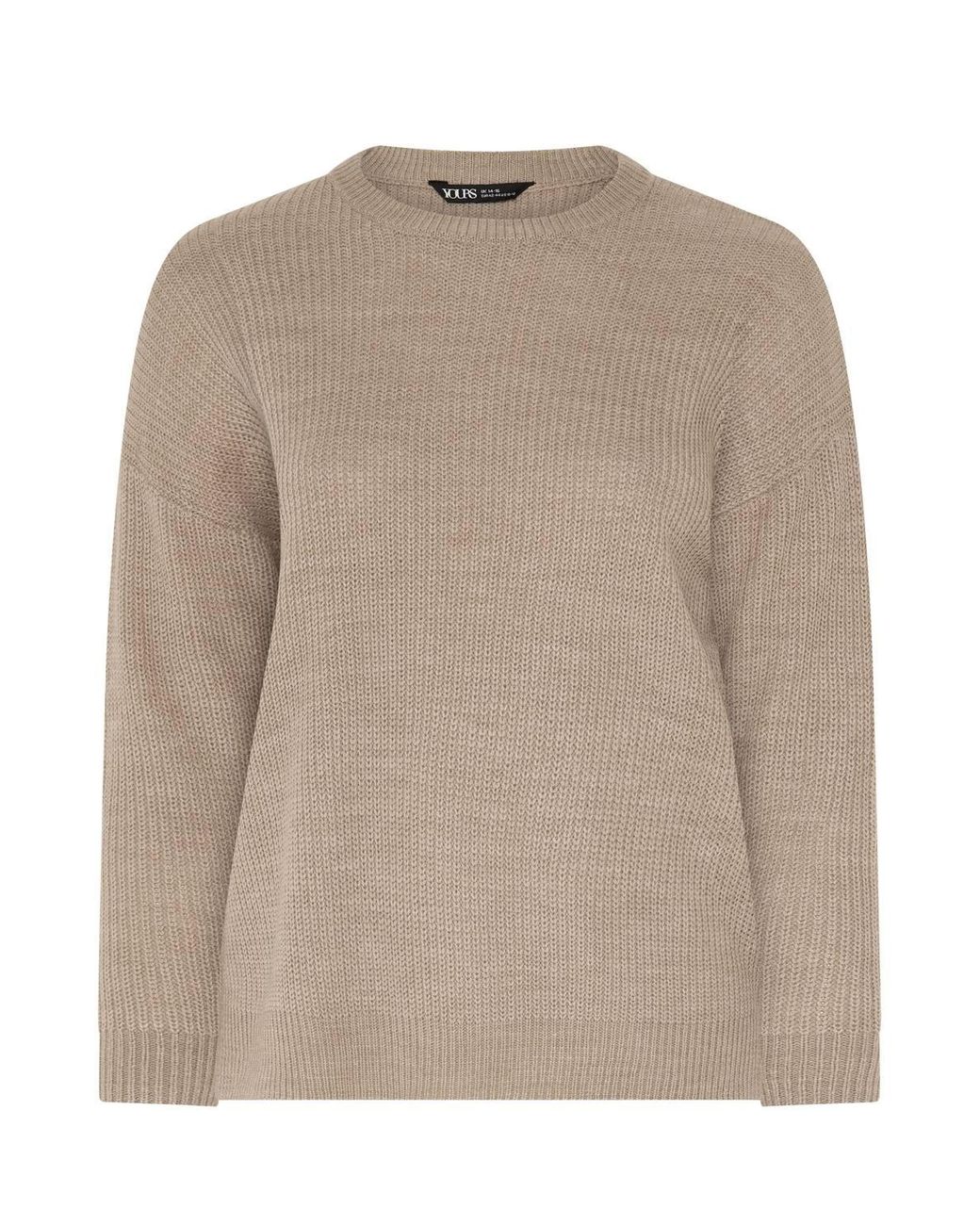 Yours Natural Crew Neck Knitted Jumper