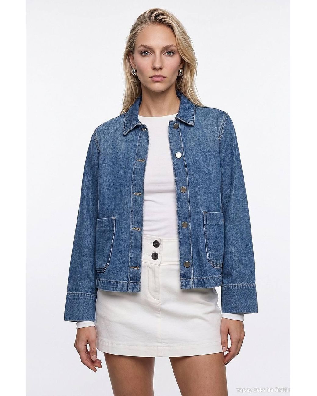 Dilvin Blue Cotton Tencel Jacket