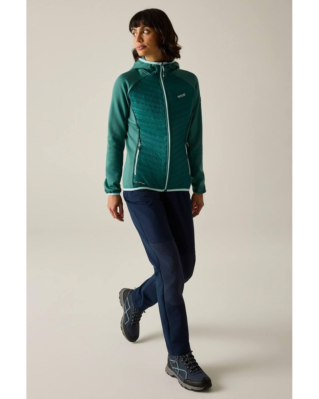Regatta Green Andreson Stretch Water-Repellent Hybrid Quilted Jacket