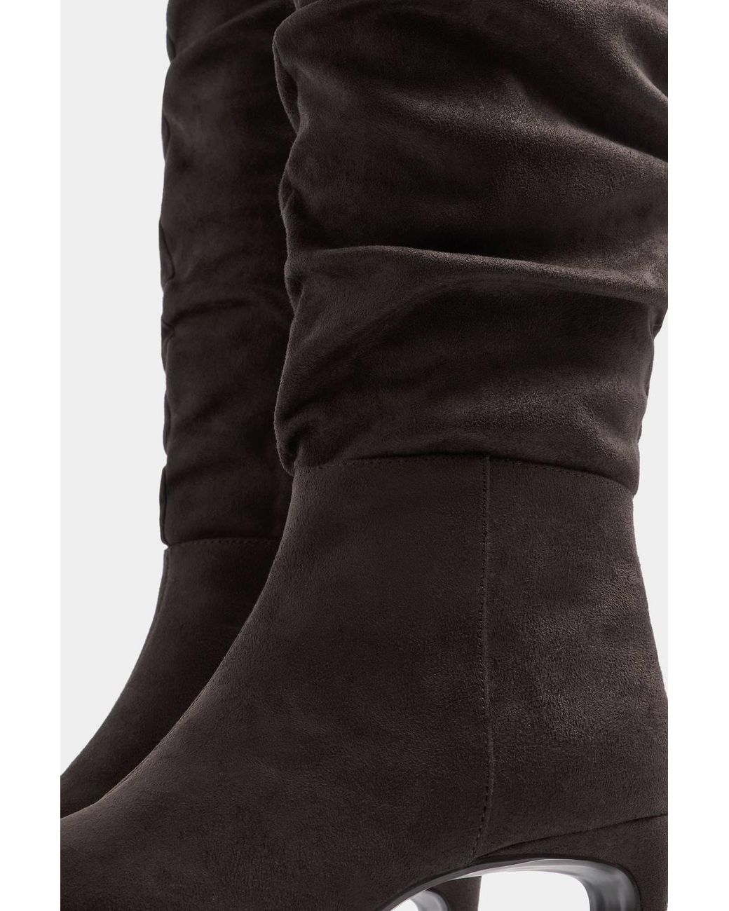 Yours Brown Ruched Kitten Heel